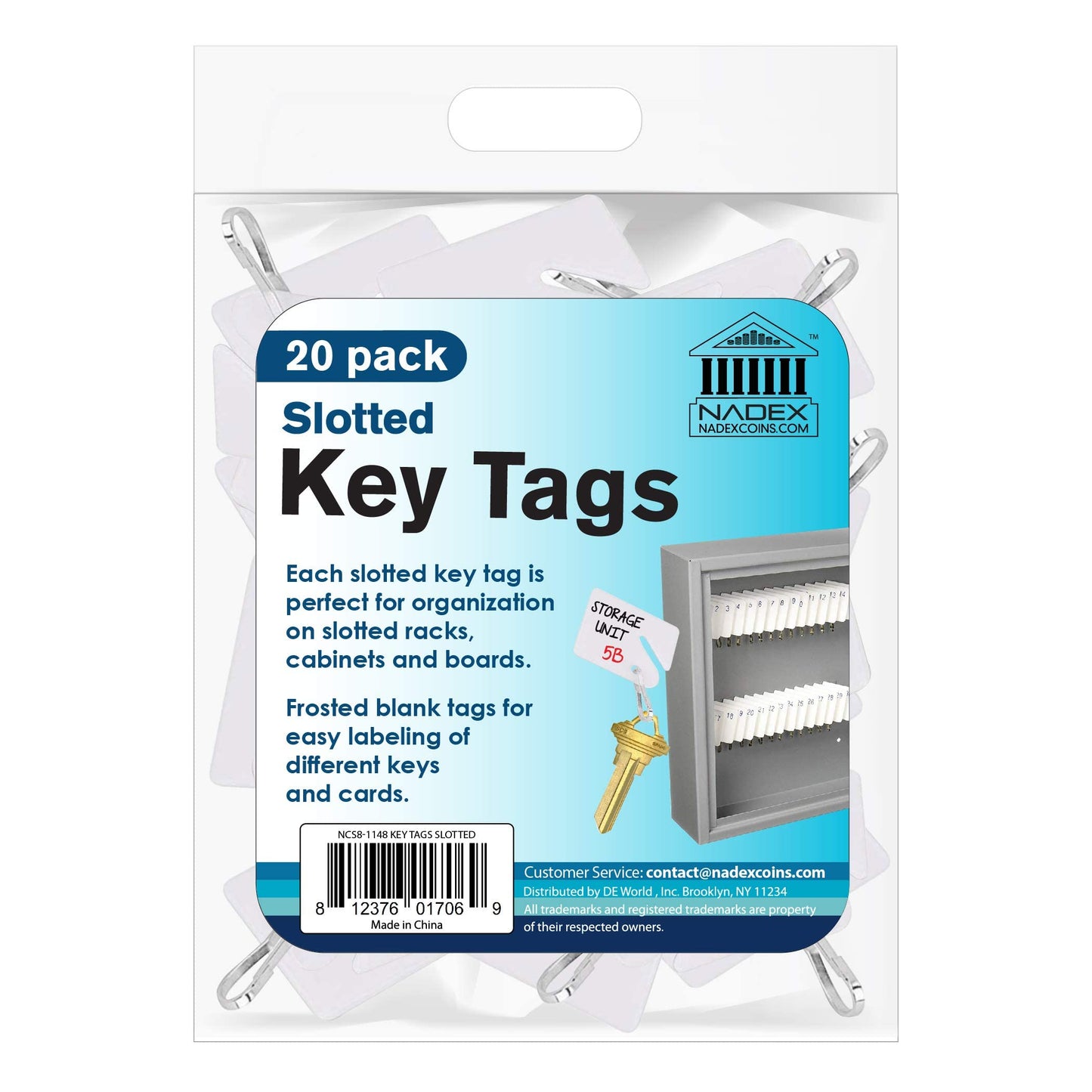 Slotted Key Tags, 20-Pack