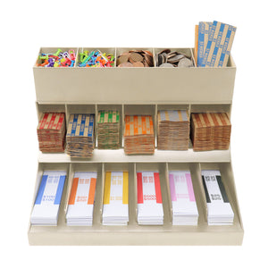 3 Tier Coin and Cash Wrapper Organizer Beige