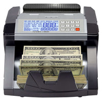 Nadex V1800 bill counter counting US dollar bills at 1,000 bills per minute